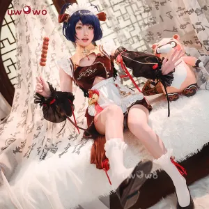 Exclusive Limited Time Offer - 30th Midnight Flash Sale: Uwowo Licensed Genshin Impact Fanart, Xiangling Maid Version Cosplay Costume