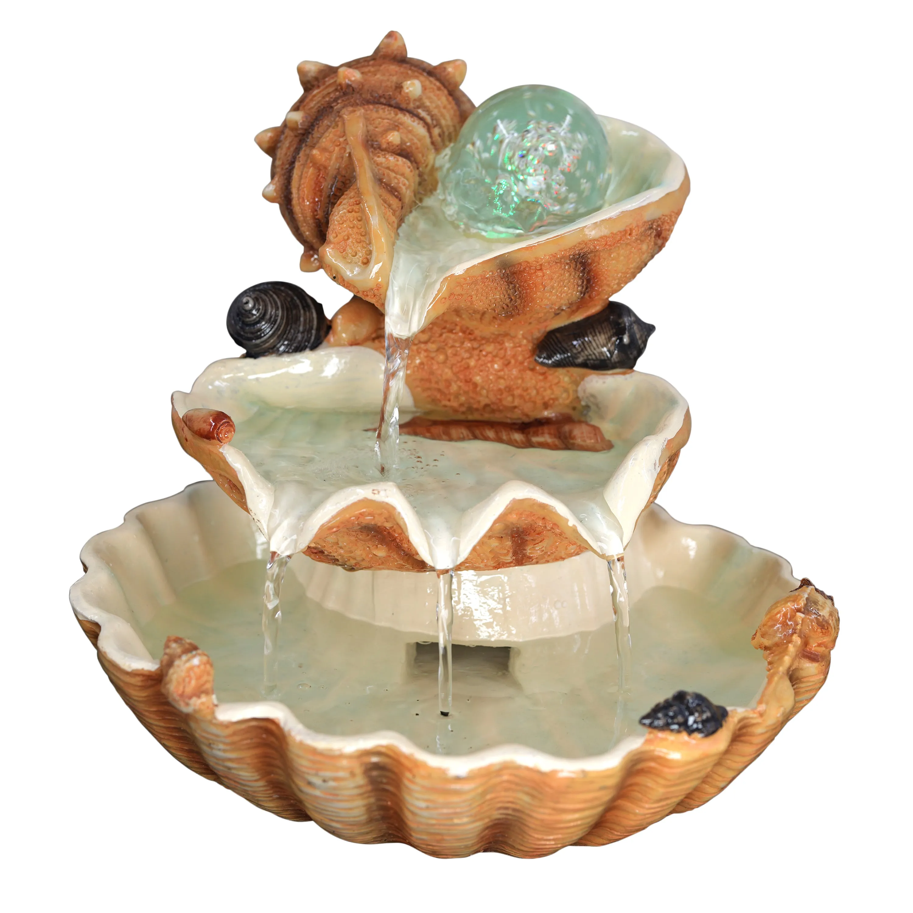 Clam Shell Water Feature Indoor With LED