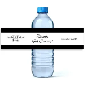 Classic Thanks Wedding Water Bottle Labels