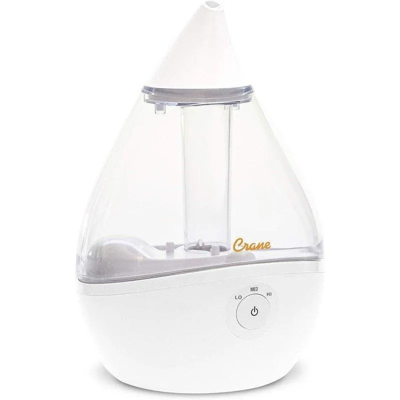 Crane Droplet Ultrasonic Cool Mist Humidifier Clear/White - 0.5 Gallon