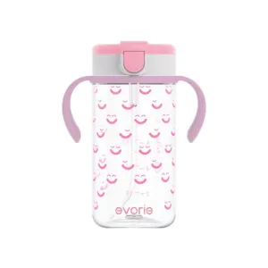 Evorie Tritan Kids Straw Water Bottle Mug 300mL, Smiley