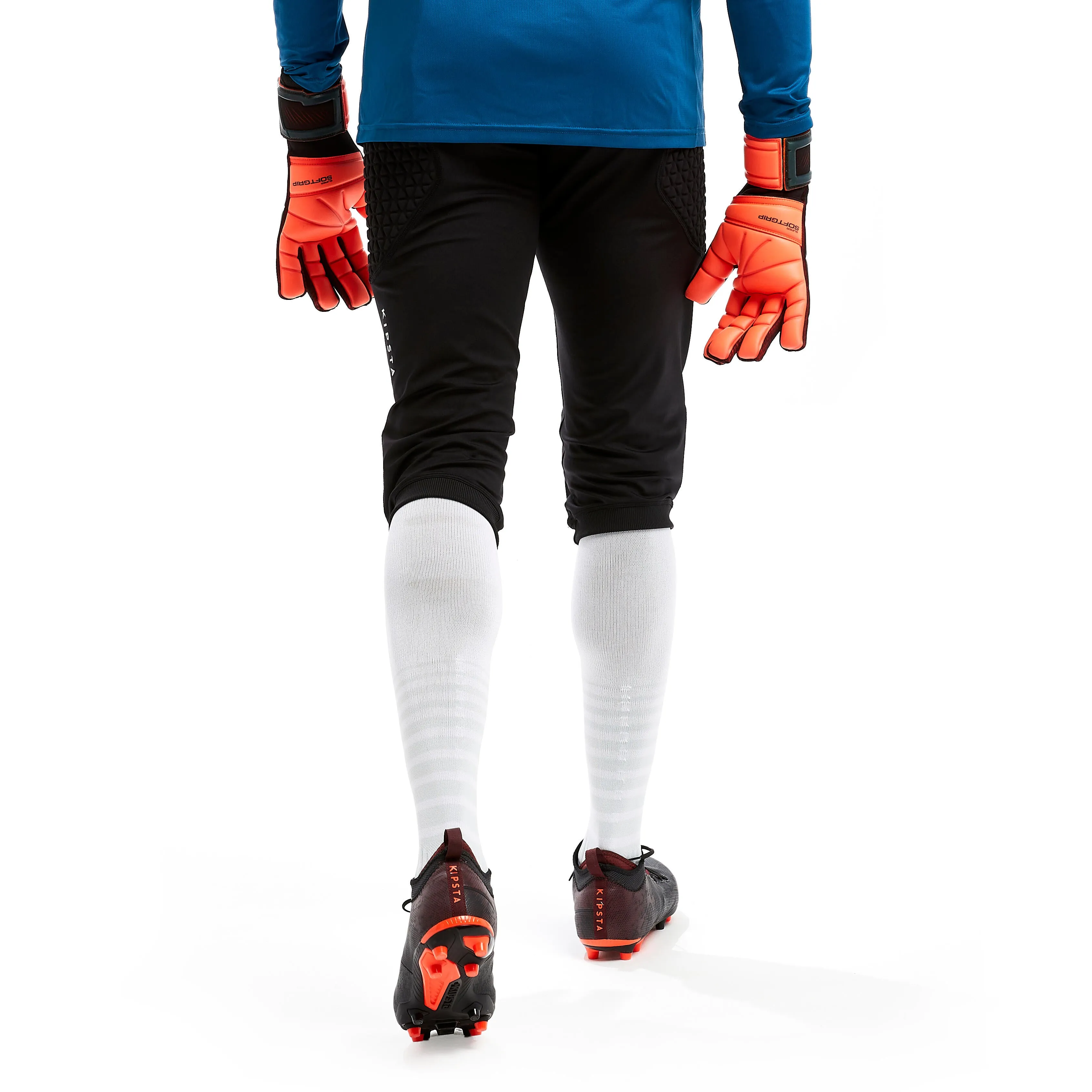 Football goalkeeper trousers 3/4 Kipsta F500 adults, black