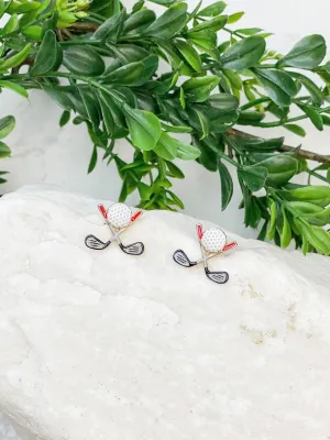 Golf Clubs Signature Enamel Studs by Prep Obsessed