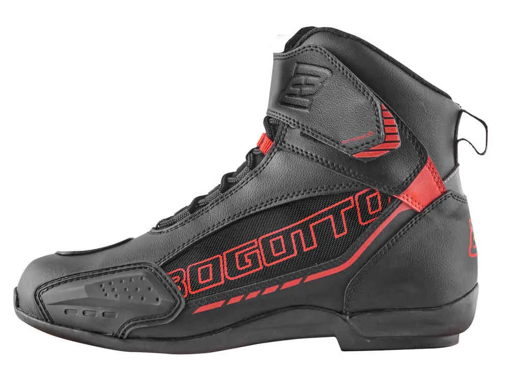 GPX Bogotto Motorcycle Shoes, Black Red