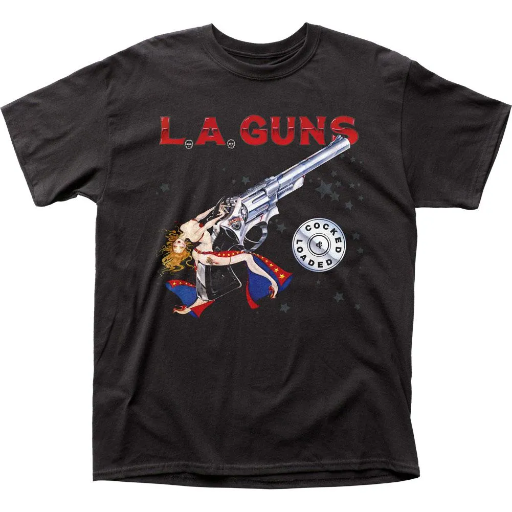 L.A. Guns Cocked and Loaded Mens T Shirt Black