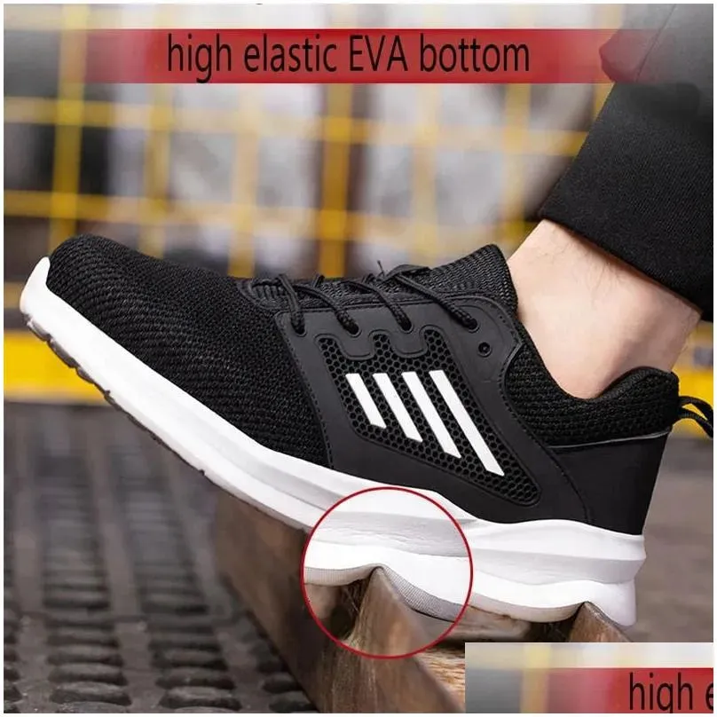 Safety Shoes Breathable And Lightweight Uni Summer Suitable For Men Women Non Destructible Shock-Absorbing Platform Casual Drop Delive Dh0Bn