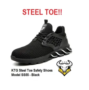 Steel Toe Sports Safety Shoes - Model SS55 - Black