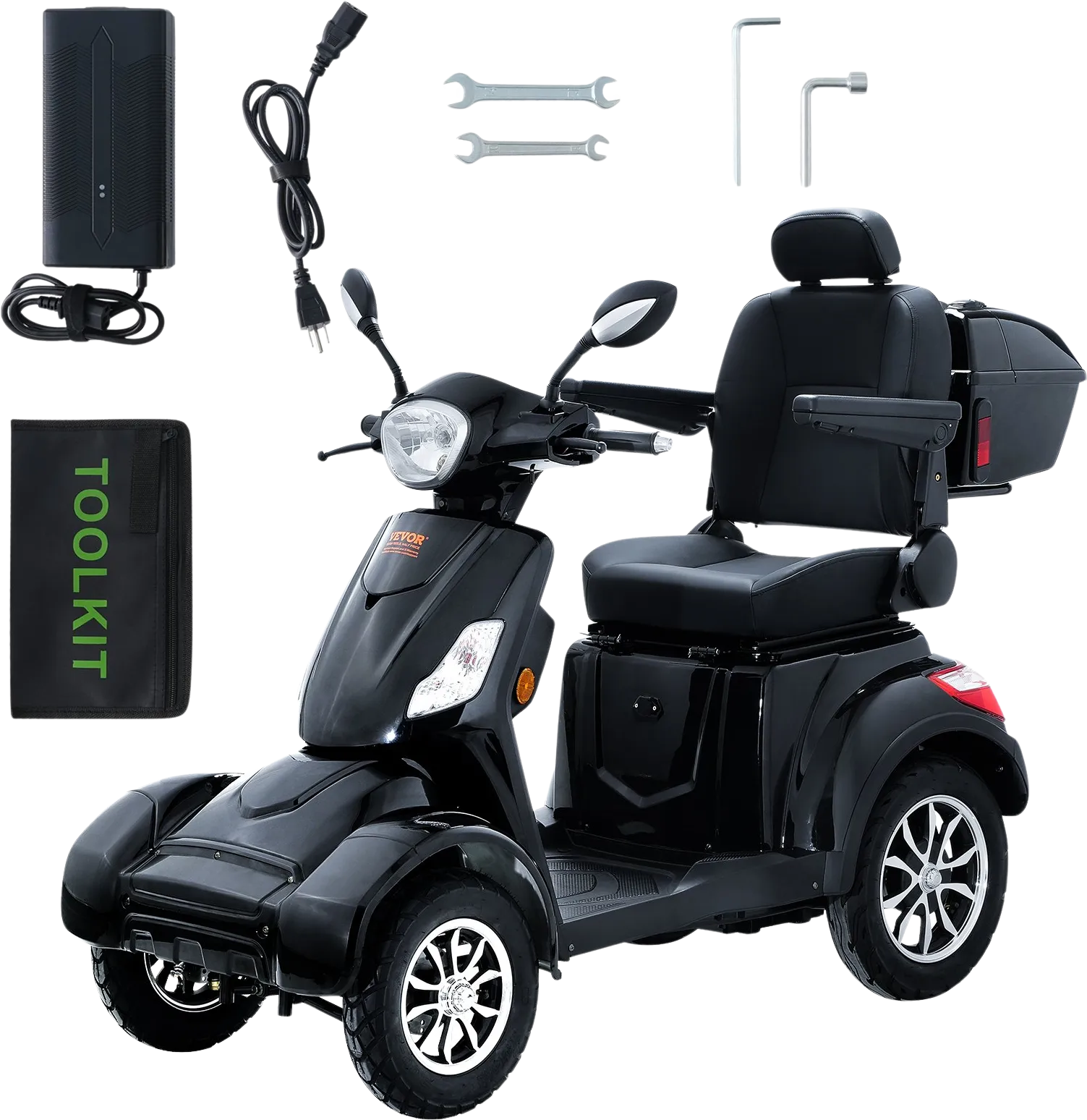 Vevor Mobility Scooter 4-Wheel Heavy Duty 500 lbs. Capacity 60V 800W 15.5 MPH 31 Mile Range New